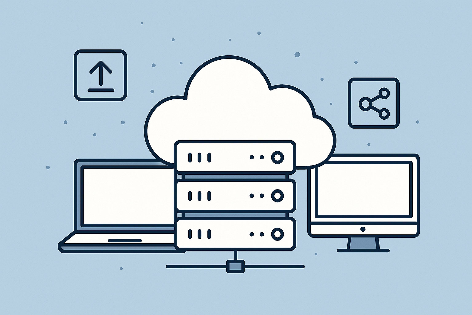 Ilustración conceptual de infraestructura en la nube